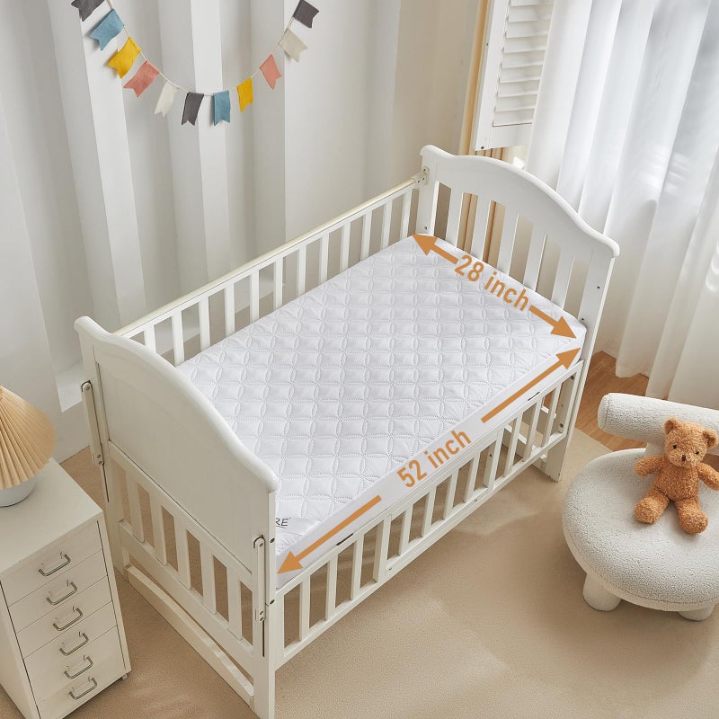 BEDLORE Waterproof Mattress Protector Crib, 2 Pack Soft Mattress Pad, Noiseless Machine Washable Mattress Cover, Ultimate Protection for Your Baby's Crib Toddler Bed (52''x28'') - Image 2