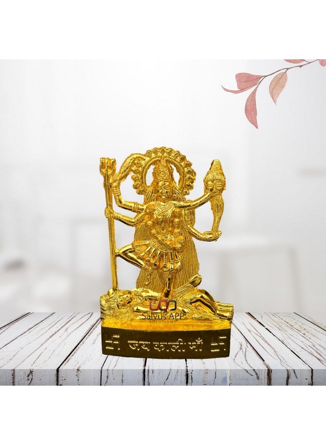 سالفوس أب سولوشنز تمثال كالي المعدني المصنوع يدويًا من Salvus APP SOLUTIONS للديكور المنزلي والهدايا والإكسسوارات العتيقة - (ذهبي، 3 × 4.5 بوصة) - Image 4