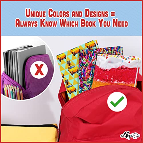 ELLOPI Stretchable, Easy Apply Book Covers 6 Pack Solid Colors. Standard Jackets Fit Most Hardcover Textbooks Up to 8 x 10. Adhesive-Free, Nylon Fabric Protector. Washable and Reusable Student School Supply - Image 5