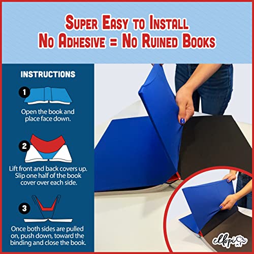 ELLOPI Stretchable, Easy Apply Book Covers 6 Pack Solid Colors. Standard Jackets Fit Most Hardcover Textbooks Up to 8 x 10. Adhesive-Free, Nylon Fabric Protector. Washable and Reusable Student School Supply - Image 4