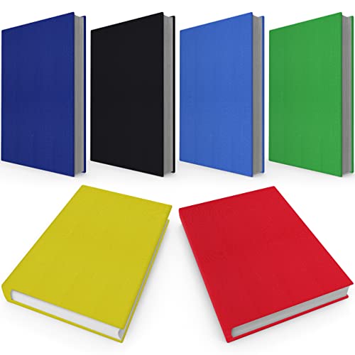 ELLOPI Stretchable, Easy Apply Book Covers 6 Pack Solid Colors. Standard Jackets Fit Most Hardcover Textbooks Up to 8 x 10. Adhesive-Free, Nylon Fabric Protector. Washable and Reusable Student School Supply - Image 1
