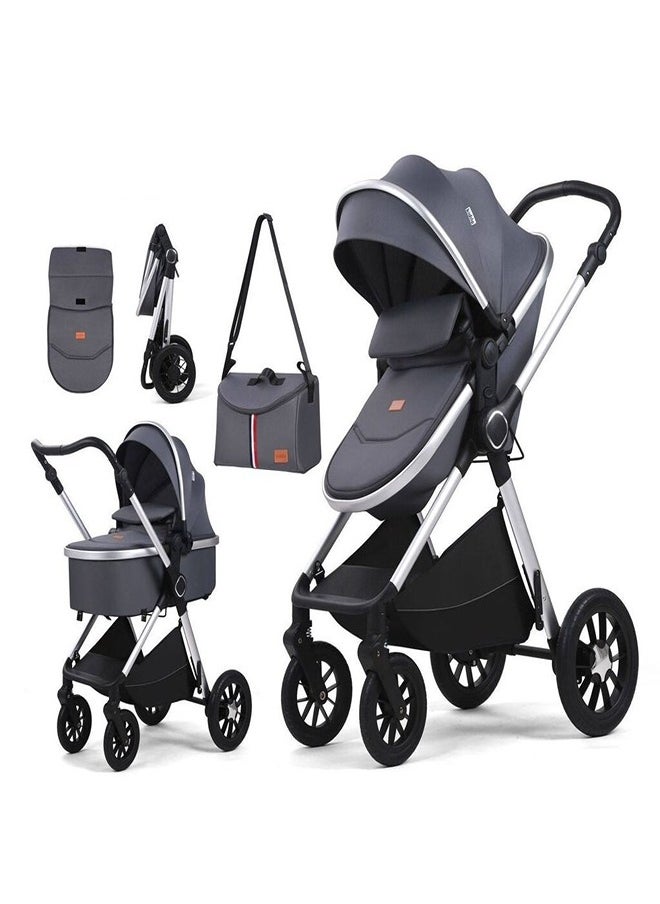 Generic - Kidilo Baby Foldable Leather Stroller 2 in 1  - H2D - Image 1