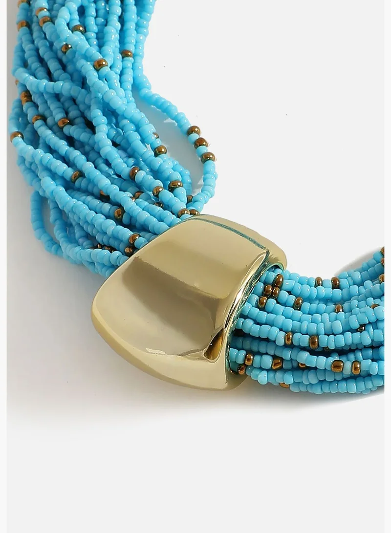 SOHI Gold Plated Designer Stone Necklace