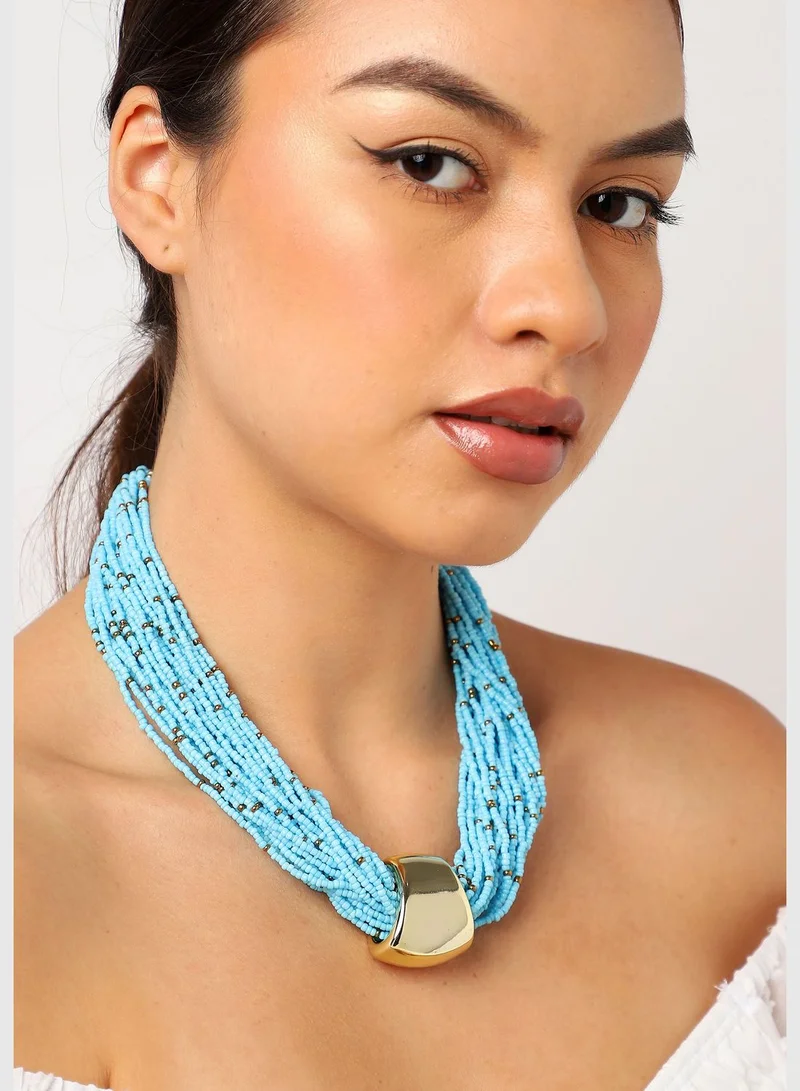 SOHI Gold Plated Designer Stone Necklace