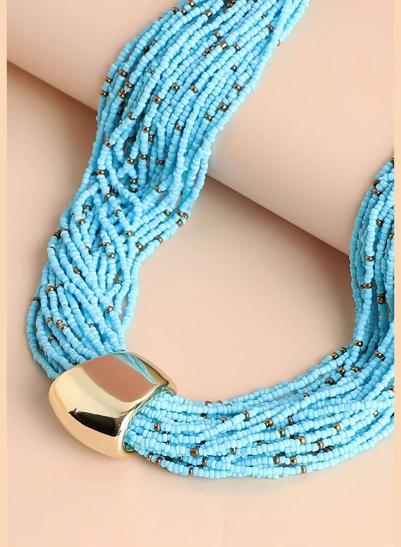 SOHI Gold Plated Designer Stone Necklace