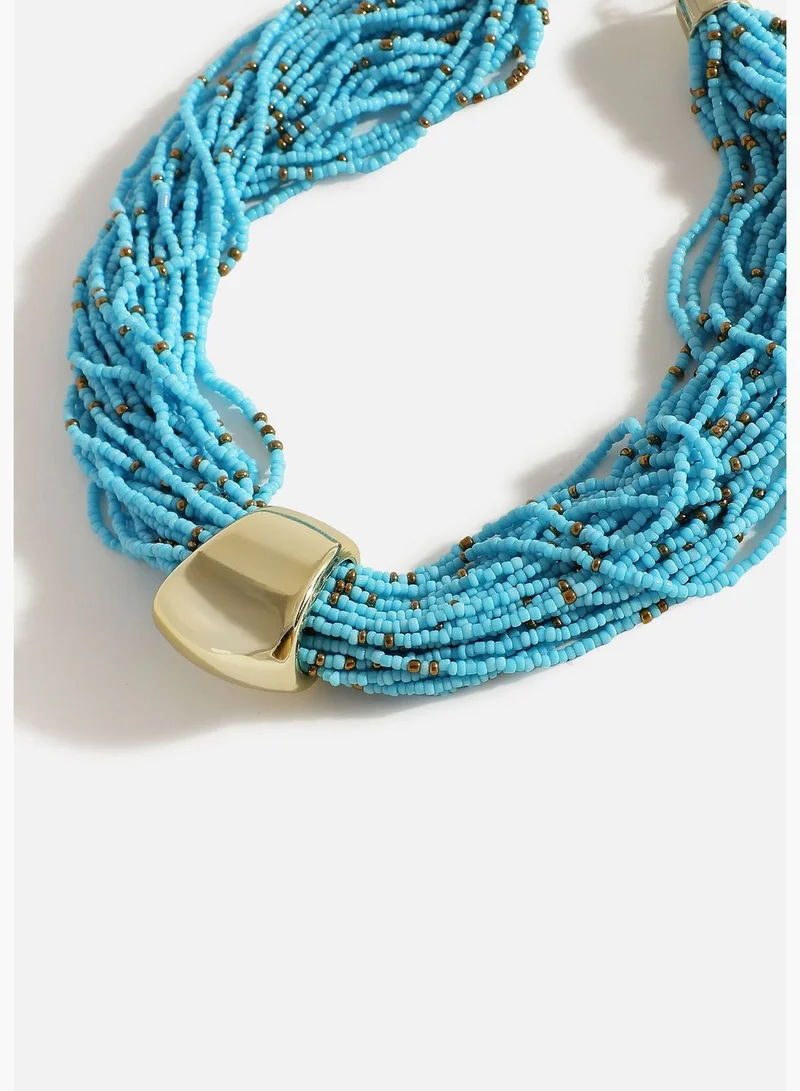SOHI Gold Plated Designer Stone Necklace