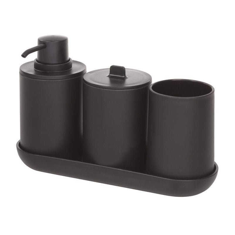 IDesign iDesign 28737ES Cade 4Piece Bathroom Accessory Set Matte Black 245 cm x 89 cm x 162 cm 