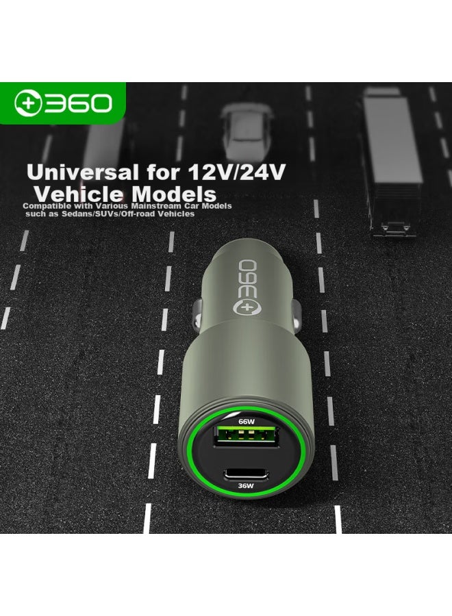 360 Car Charger Super Fast Charging 1a1c 66w Flash Charging ette Lighter Smart Car Charger P661 Dual-port Converter - Image 4