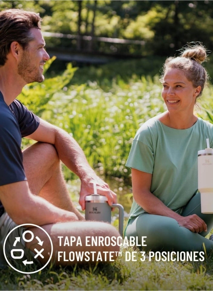 Stanley Cup 40oz Tumbler | Rose Quartz 2.0 Stainless Steel Water Bottle with 2 Straws, Spill Set, Anti-Slip Sleeve, Straw Brush | Stanley Travel Mug & Gift Set - Image 5