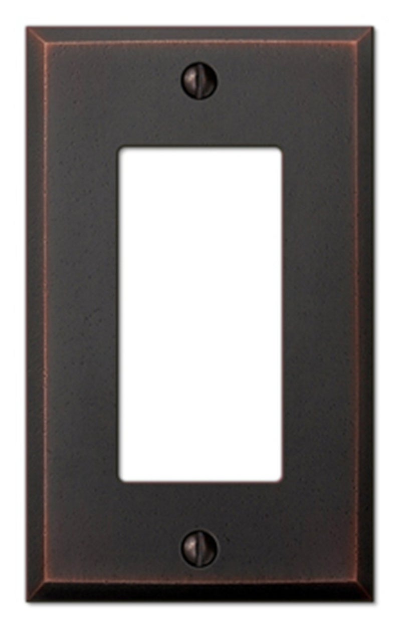 Amerelle Manhattan Single Rocker Cast Metal Wallplate in Aged Bronze