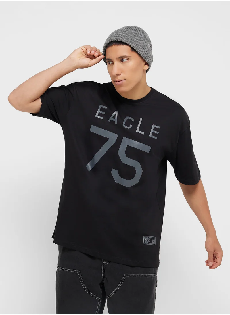 Seventy Five Graphic Print Oversized T-Shirt