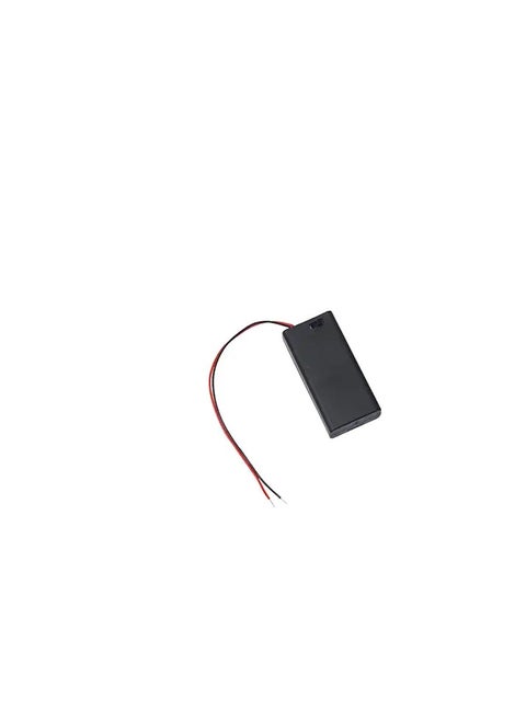 KNP Battery Holder 2xAA with Cover and Switch is a compact and convenient enclosure designed to hold two AA batteries 1.5V each providing a total of 3V output This holder includes a built-in switch for easy power control and a secure cover to protect the batteries.