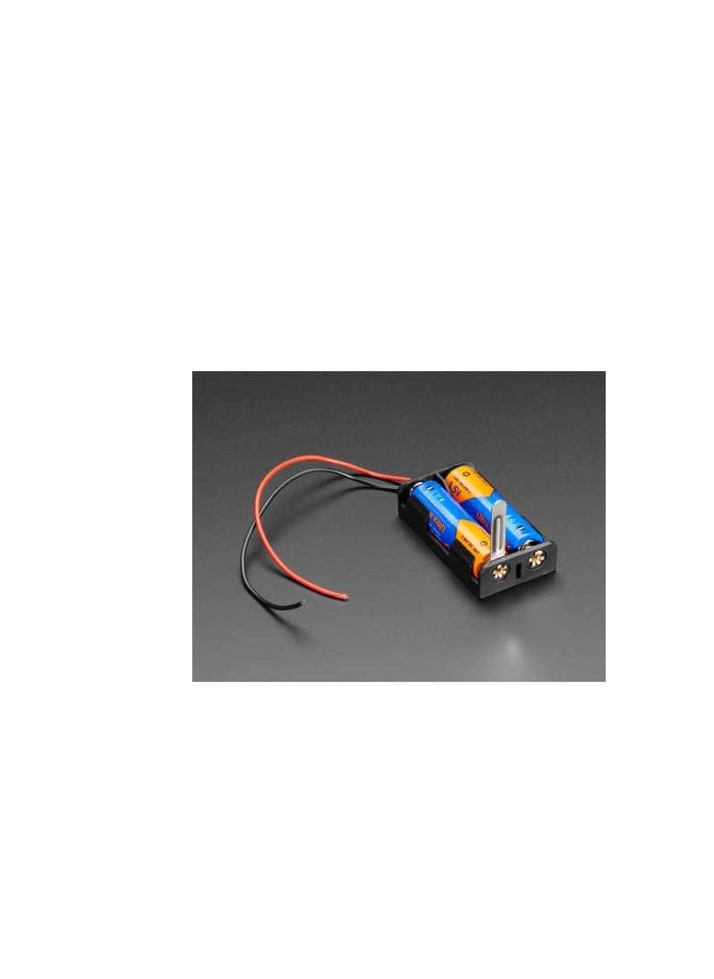 KNP KNP Battery Holder 2xAA with Cover and Switch is a compact and convenient enclosure designed to hold two AA batteries 1.5V each providing a total of 3V output This holder includes a built-in switch for easy power control and a secure cover to protect the batteries.  - Image 3