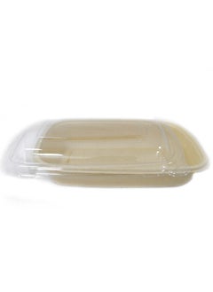 Bagasse Rectangle Container 750ml With Pet Lid 50 Pieces