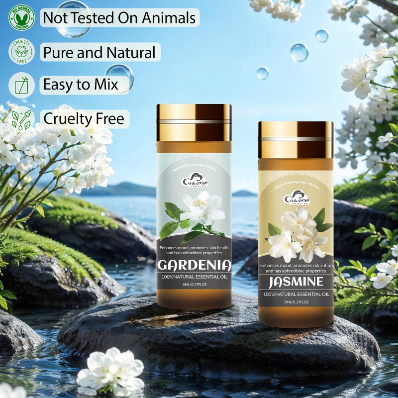 Comdian Essential Oil Set, 40 Pcs Fragrance Aromatherapy Oils for Skin, Diffusers, Home Care, Humidifier, Laundry, Candle Making - Tea Tree, Sandalwood, Lavender, Vanilla, Eucalyptus and More(5mL) - Image 3
