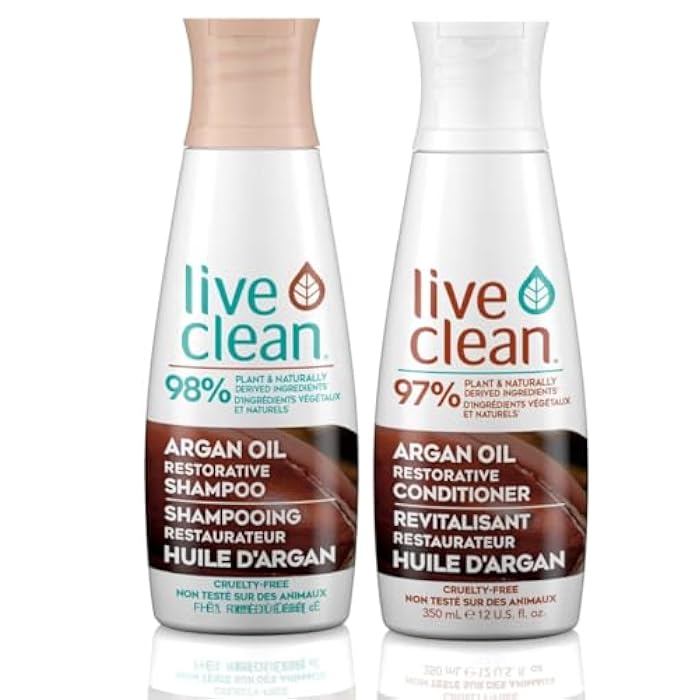 Live Clean Exotic Nectar Restorative Shampoo and Conditioner with Argan, Grape Seed, and Olive Oils, 12 oz each - Image 1