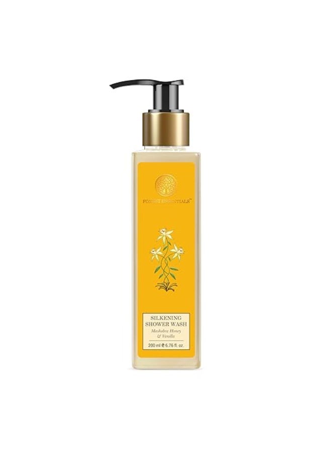 Forest Essentials Silkening Shower Wash Mashobra Honey & Vanilla | Sulphate-Free Ayurvedic Body Wash | Softens, Scents & Hydrates Skin - Image 1