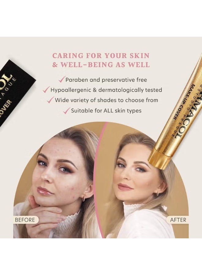 Dermacol Make Up Cover Full Coverage Foundation 30g Shade 209 – Waterproof Long-Lasting Makeup Cream SPF30, Lightweight & Hypoallergenic, Conceals Tattoos, Acne, Scars, Spots & Dark Circles - Image 4