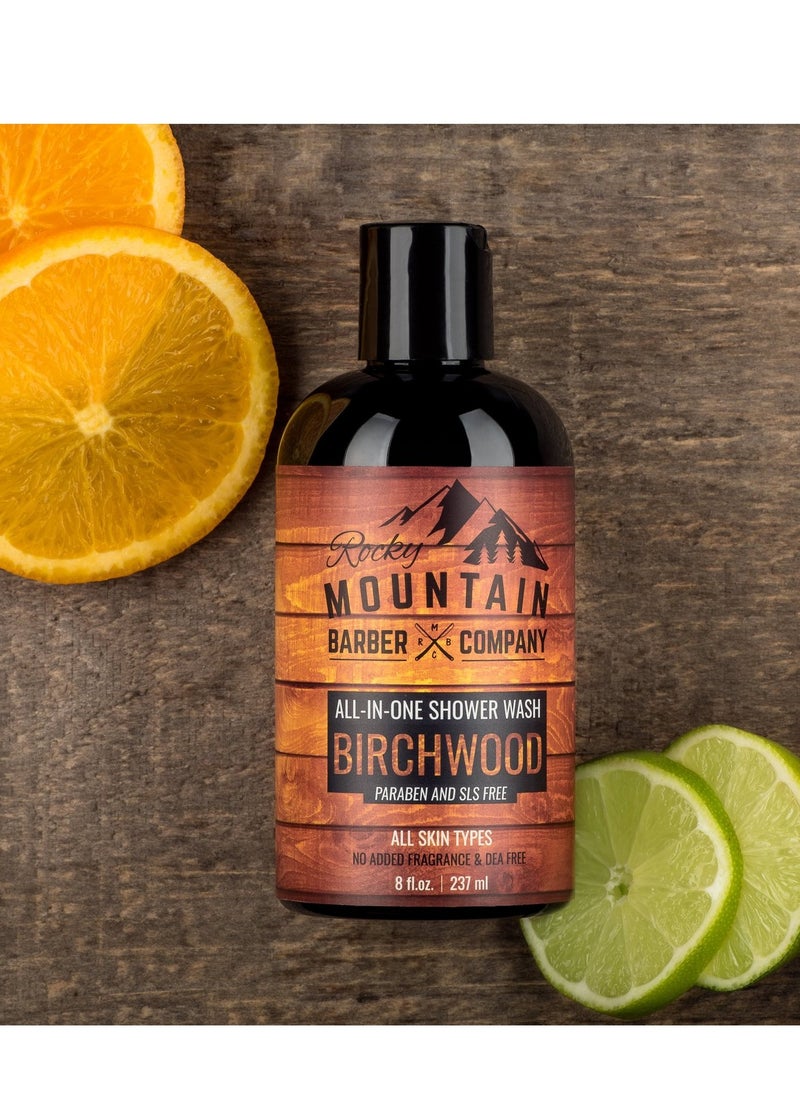 Rocky Mountain Barber Company Birchwood All-In-One Body Wash – Shampoo, Body Wash, Conditioner, Face Wash & Beard Wash with Essential Oils - 8 oz - pzsku/ZD88FD7E2FEDD010A8897Z/45/_/1740449532/99e2881b-ed86-4348-a7c7-e18d0e9779cd