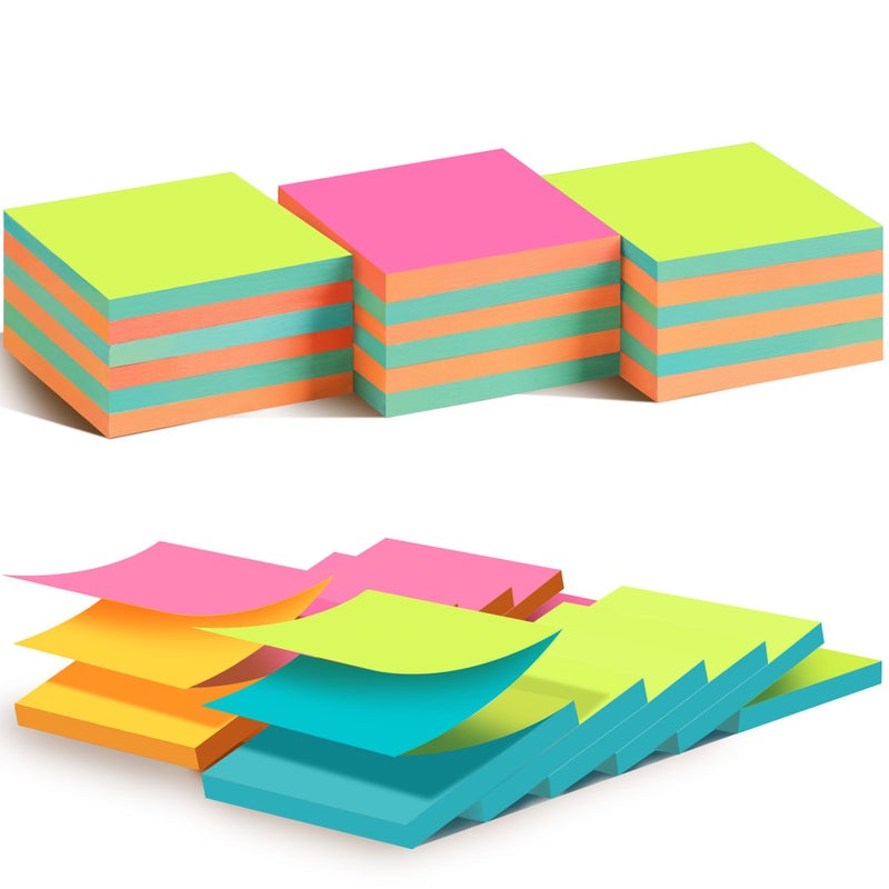 TKTB (18 Pads) Pop Up Sticky Notes 3x3 Refills, Alternating Color, Strong Adhesive Memo Pad Bulk, Suitable for Home, Office, School, Clean Removal - Image 1