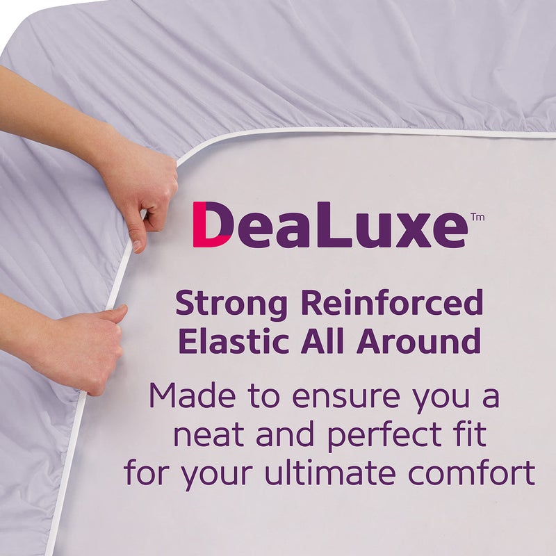 DeaLuxe Full Fitted Sheet - Deep Pocket Full Size Fitted Sheets Only Real 16  Fitted Bed Sheets Fit Perfectly 14 -18  Deep Mattress & Toppers Lovely Feel - 1 Piece Bottom Fitted Sheets Full Size Grey Lavender - Image 4
