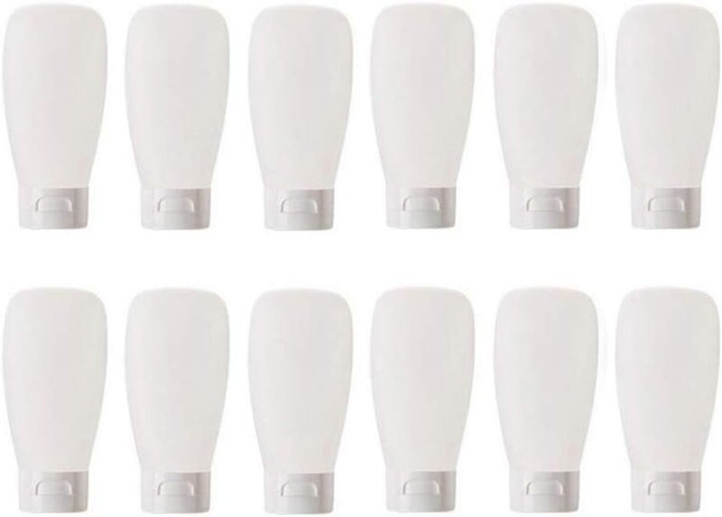 12PCS 30ML 1OZ Empty Clear Refillable Plastic Squeeze Bottles Cosmetic Soft Tubes With Flip Cap Makeup Lotion Shampoo Facial Cleanser Body Cream Bath Container Portable Cosmetics Travel Set