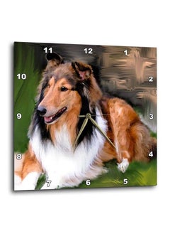 3DROSE Dpp_4155_1 Rough Collie Wall Clock 10 By 10"  - Image 1