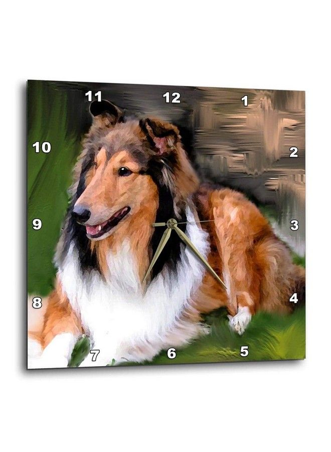 3DROSE Dpp_4155_1 Rough Collie Wall Clock 10 By 10" - Image 1