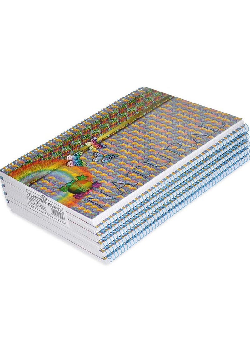 FIS دفتر ملاحظات حلزوني ناعم الغلاف 10 قطع A4، 5 مم مربع، 80 ورقة - FSNB5A480NL2 - Image 1