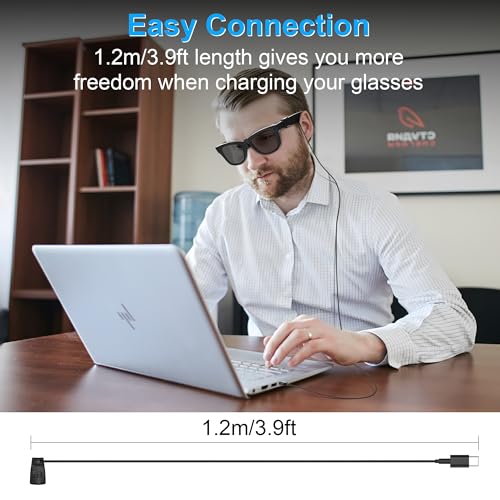 RCstyle HiBloks Charging Cable for Ray-Ban Meta Wayfarer/Skyler/Headliner Gen 2 & Oakley Meta HSTN Accessories, 3.9ft Type-C Charging While Using, Portable for Travel/Car/Phone/Laptop/Power Bank Charging - Image 3