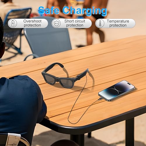 RCstyle HiBloks Charging Cable for Ray-Ban Meta Wayfarer/Skyler/Headliner Gen 2 & Oakley Meta HSTN Accessories, 3.9ft Type-C Charging While Using, Portable for Travel/Car/Phone/Laptop/Power Bank Charging - Image 4