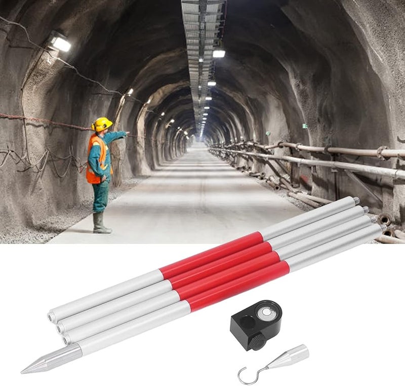 قضيب مستوى قابل للتعديل مع منشور تلسكوبي لمسح الأراضي بخيط 1 4 20 - Image 4