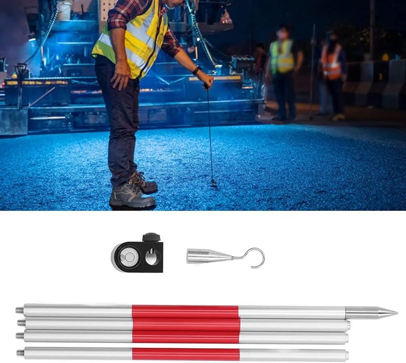 قضيب مستوى قابل للتعديل مع منشور تلسكوبي لمسح الأراضي بخيط 1 4 20 - Image 3