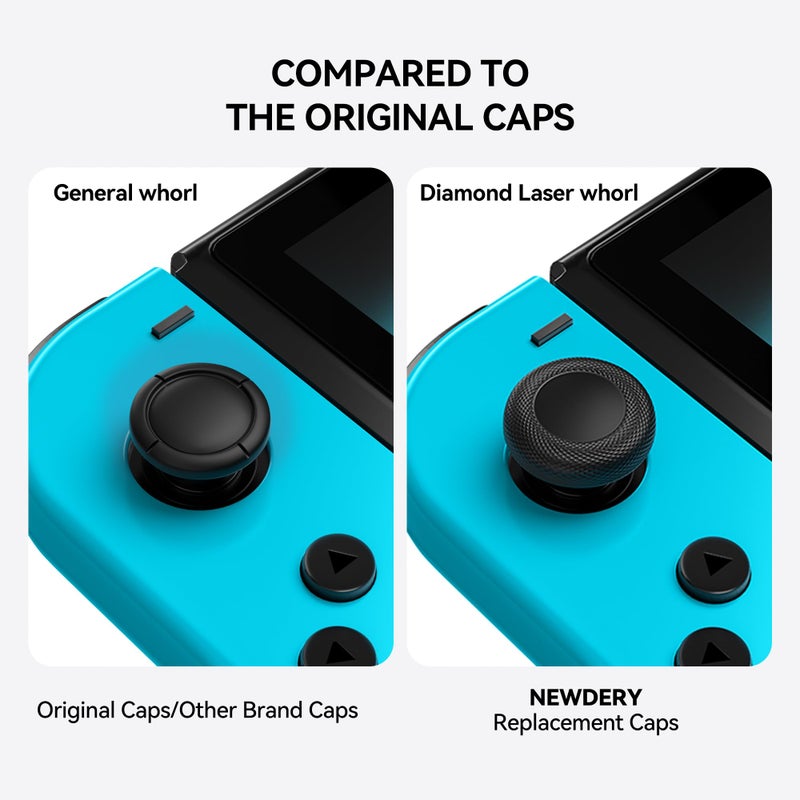 NEWDERY Replacement Joystick Caps Thumb Grips for Nintendo Switch/OLED/Lite, Anti-Slip TPU Diamond Texture Analog Stick Covers for JoyCon Controller Repair Kit Accessories(10pcs) - Image 4