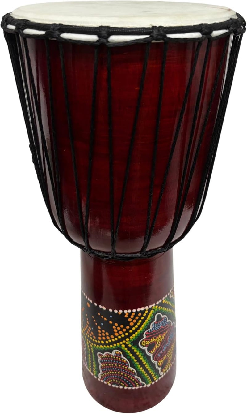 WorldBazzar DJEMBE DRUM BONGO CONGO HAND CARVED AFRICAN ABORIGINAL WOOD HAND PAINTED IMPORTER DIRECT TO YOU BEST PRICE FOR THE QUALITY (20" TALL) - Image 1
