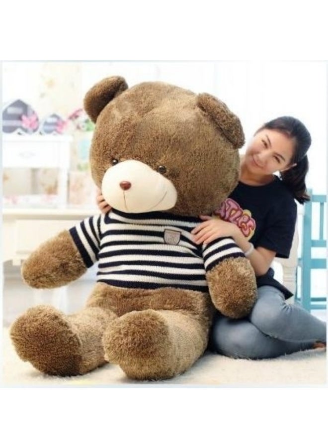 Teddy Bear Plush Toys Short Hair Stuffed Animal Dolls Customizable Logo Patched Youth Suitable PP Cotton Filled Wholesale-Color:Red Love Clothes-Height:1.2 M - Image 3