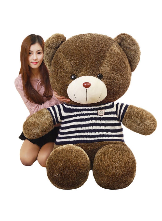 Teddy Bear Plush Toys Short Hair Stuffed Animal Dolls Customizable Logo Patched Youth Suitable PP Cotton Filled Wholesale-Color:Red Love Clothes-Height:1.2 M - Image 5