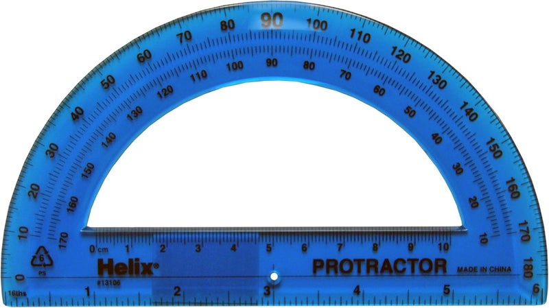 Helix Maped USA Standard 180 Degree Protractor, 6 Inch / 15cm (13106) - Image 2