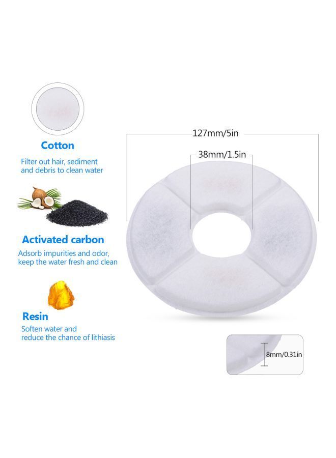 NIBEMINENT 6-Piece Water Fountain Filter White - Image 2