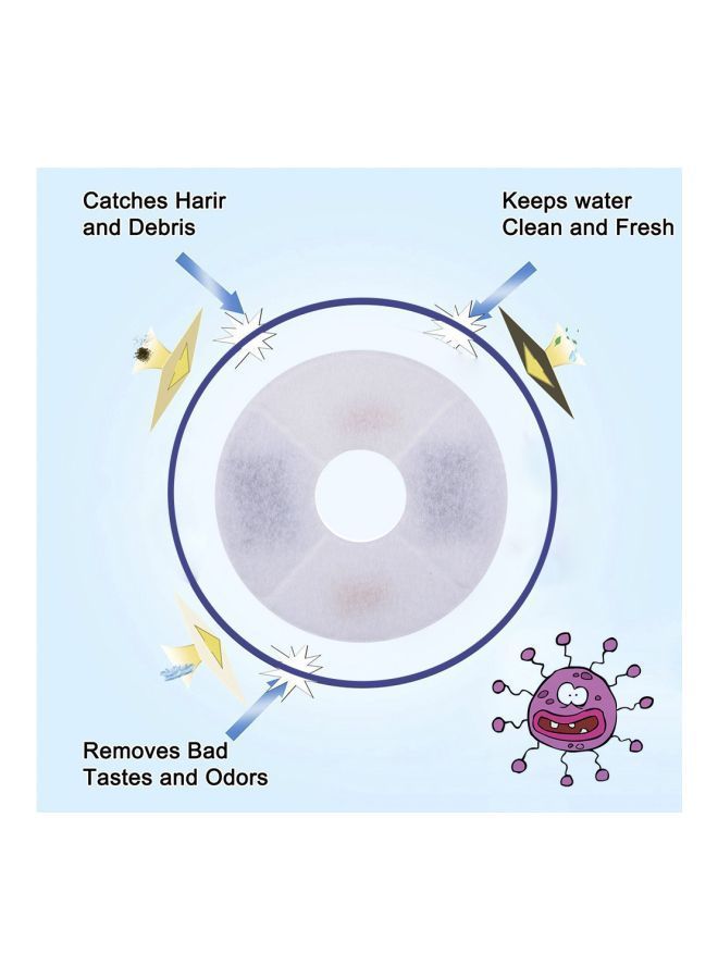 NIBEMINENT 6-Piece Water Fountain Filter White - Image 5