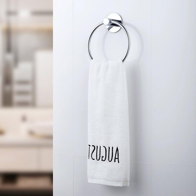 GERUIKE Adhesive Towel Ring Self Adhesive Hand Towel Ring Stainless Steel Rustproof Bathroom Towel Holder Wall Mount - Image 2