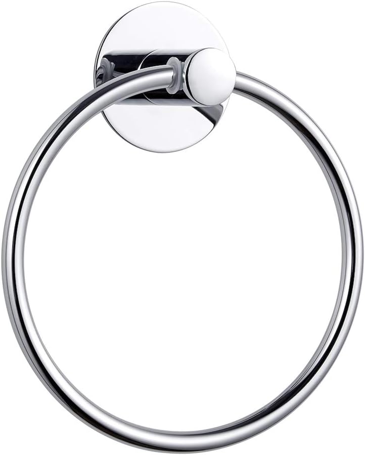 GERUIKE Adhesive Towel Ring Self Adhesive Hand Towel Ring Stainless Steel Rustproof Bathroom Towel Holder Wall Mount - Image 1
