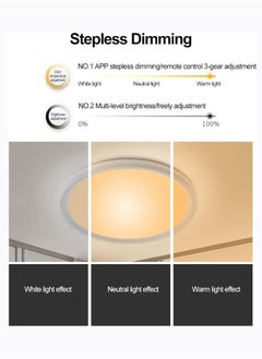 Arabest RGB Ceiling Lamp Led Lights Modern Full Color Dimming, APP BT Remote Control, Intelligent Voice Control, Smart Timmer, Bedroom Round Ceiling Lamp Ceiling Light Led  - Image 5