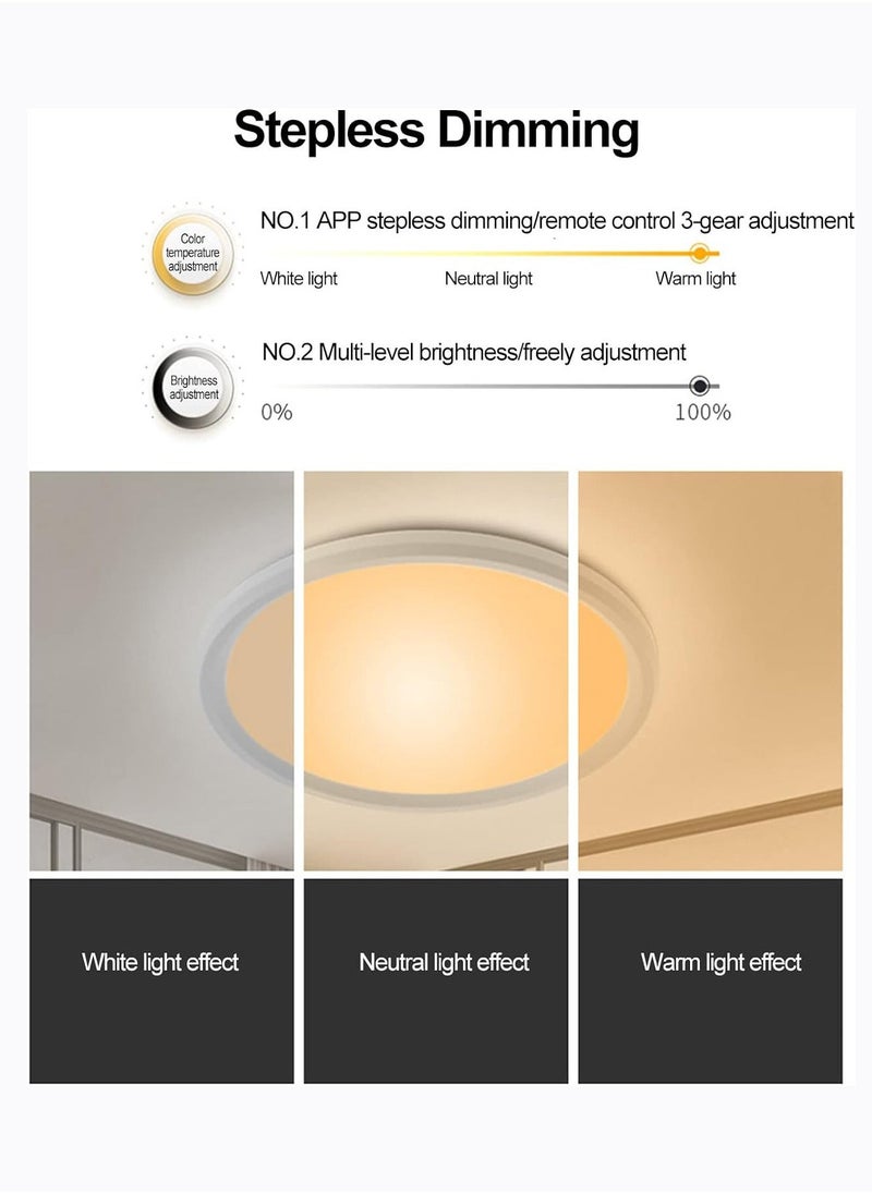 Arabest - RGB Ceiling Lamp Led Lights Modern Full Color Dimming, APP BT Remote Control, Intelligent Voice Control, Smart Timmer, Bedroom Round Ceiling Lamp Ceiling Light Led - Image 1