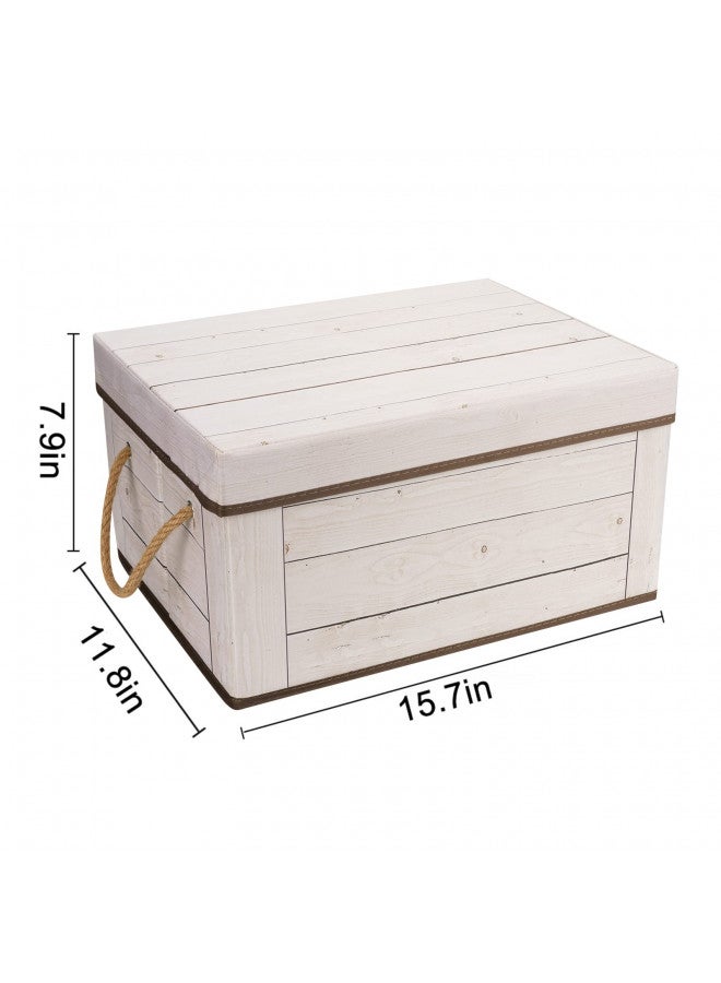 Livememory Livememory Memory Box for Keepsake, Decorative Storage Box with Lids and Handles - L15.7 x W11.8 x H7.9 Inches (Not Made of Wood)  - Image 4