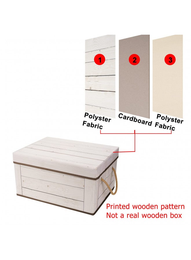 Livememory Livememory Memory Box for Keepsake, Decorative Storage Box with Lids and Handles - L15.7 x W11.8 x H7.9 Inches (Not Made of Wood)  - Image 3