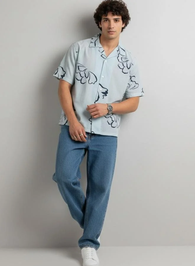 ترولوم Men Classic Floral Printed Casual Shirt