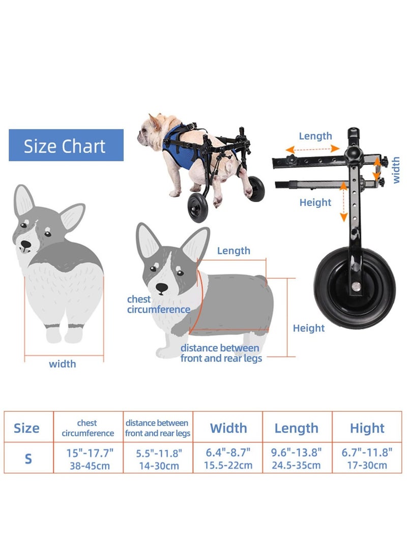 GUDOO - Adjustable Dog Wheelchair for Back Legs Pets Cart with Wheels for Back Legs Dog Leg Brace and Hip Support Light Weight S - Image 1