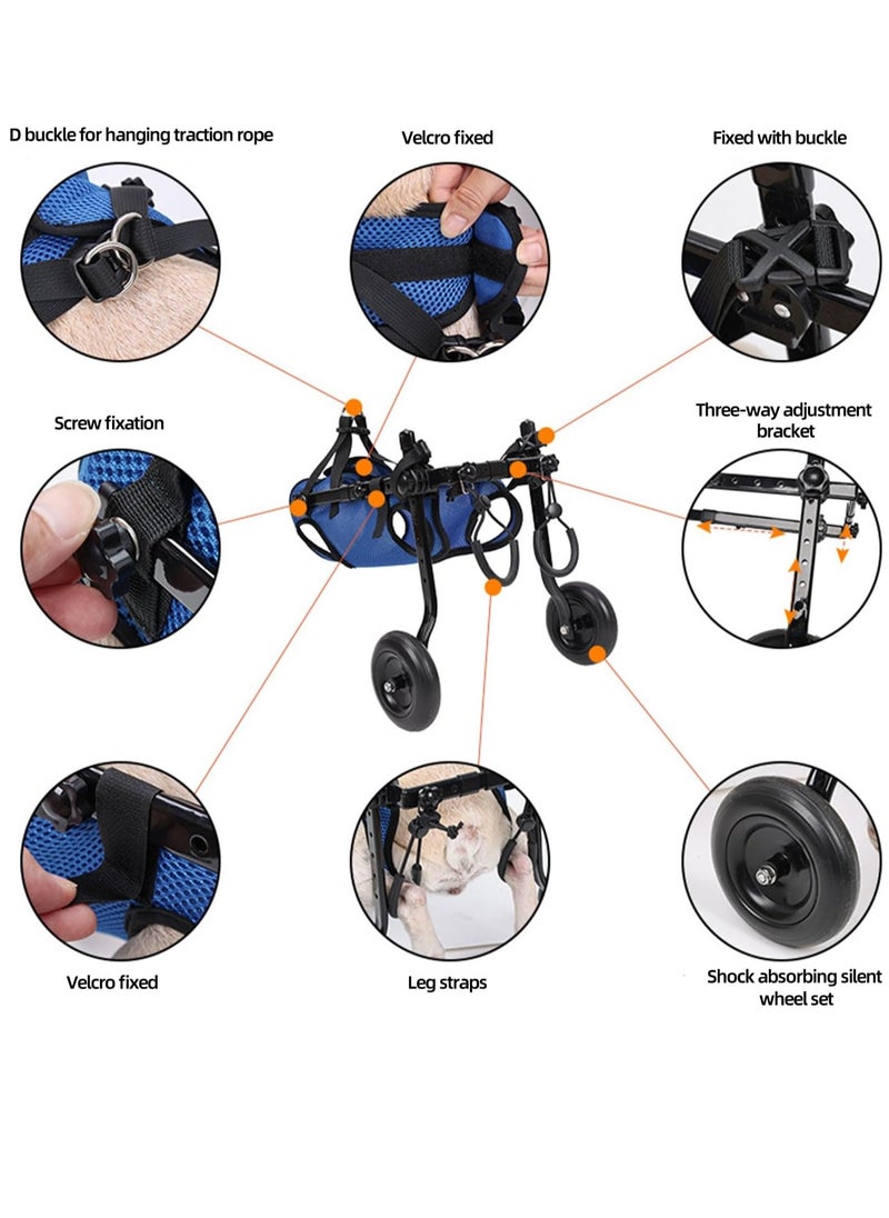 GUDOO - Adjustable Dog Wheelchair for Back Legs Pets Cart with Wheels for Back Legs Dog Leg Brace and Hip Support Light Weight S - Image 1