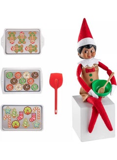 The Elf on the Shelf Itty Bitty Baker Outfit - 7 Piece Claus Couture Exclusive 2019 Holiday Outfit - Baking Sheets, Spoon, And Apron Included - Christmas Cookie Baking Set For Both Boy And Girl Elves  - Image 1